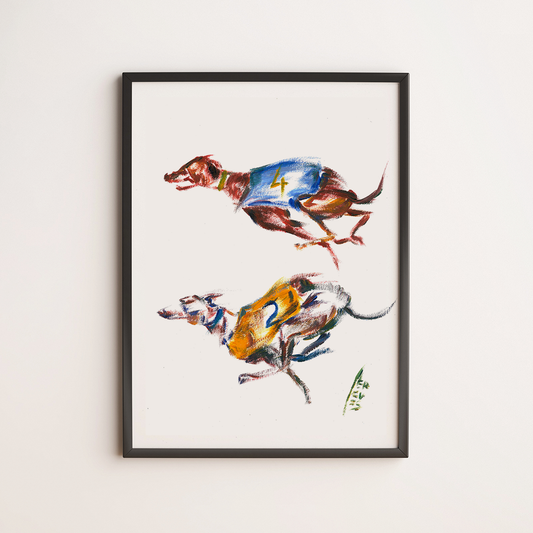 Quadro Pôster Dois Galgos inglês