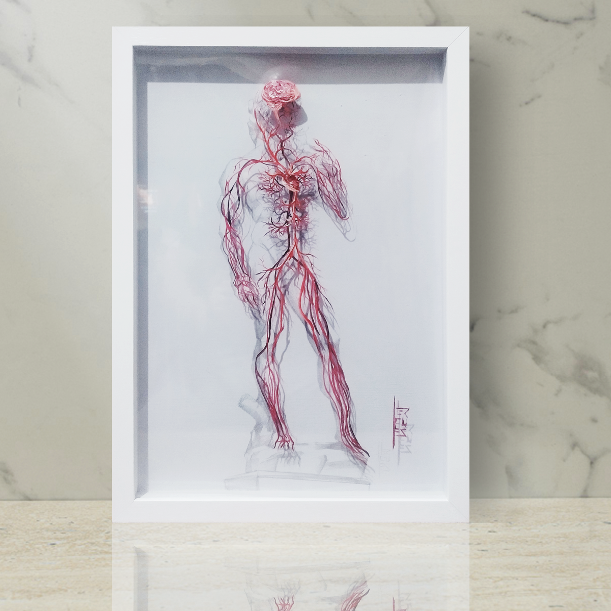 Pintura Anatomía: Sistema vascular de David de Miguel Ángel