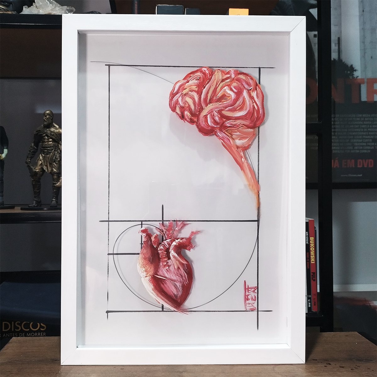 Quadro decorativa Anatomia: Pintura original  Emoção e Razão sequência de Fibonacci (cópia)