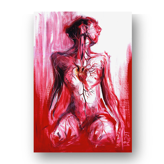 Póster marco anatomía artística mujer emoción 