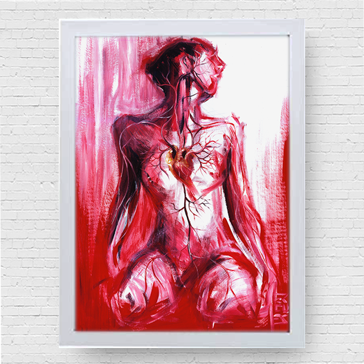 Póster marco anatomía artística mujer emoción 