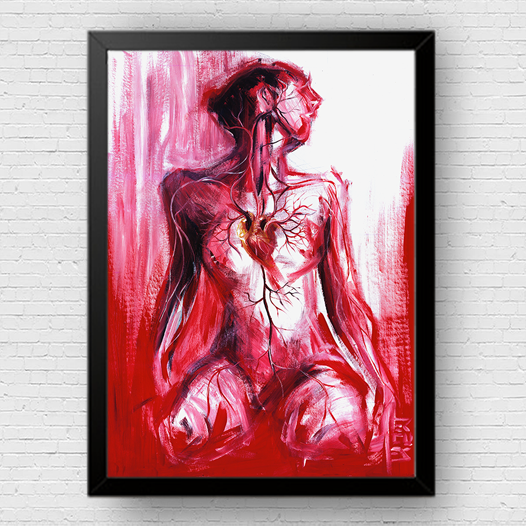 Quadro pôster anatomia artistica Woman emotion