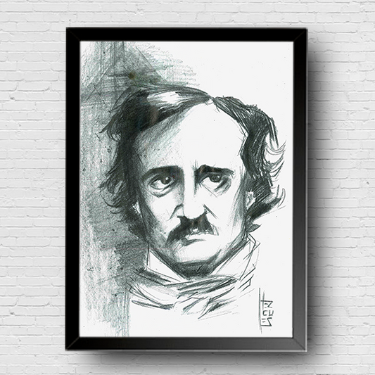 Poster Edgar Allan Poe em grafite