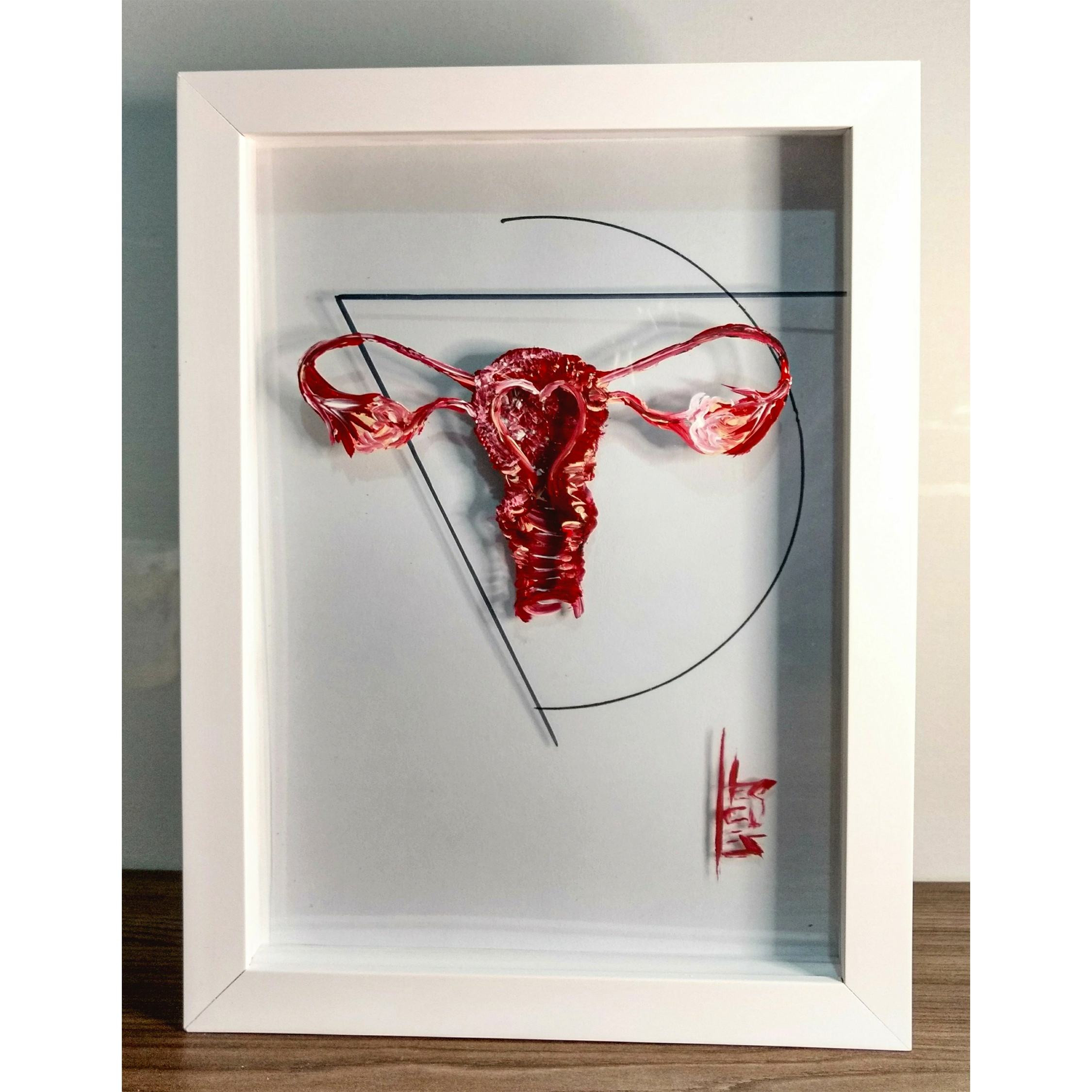 Quadro decorativo Anatomia: Pintura original-ginecologia Útero